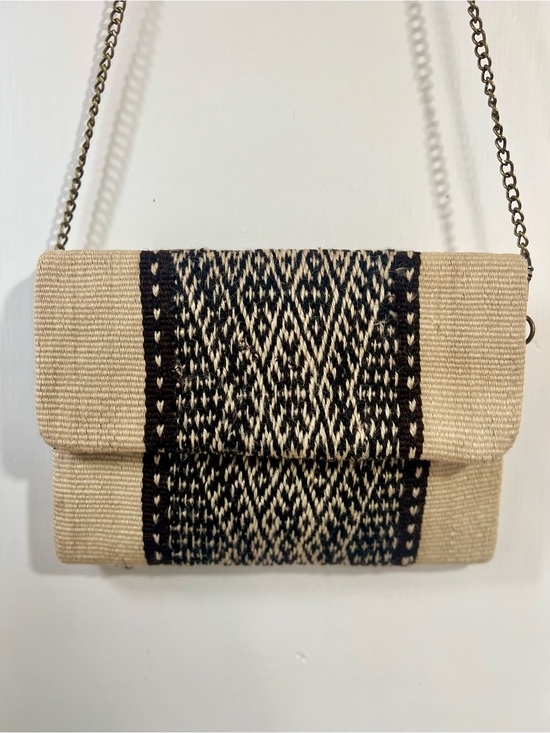 Handbags - Handmade Moroccan Woven Black & Cream Crossbody Bag